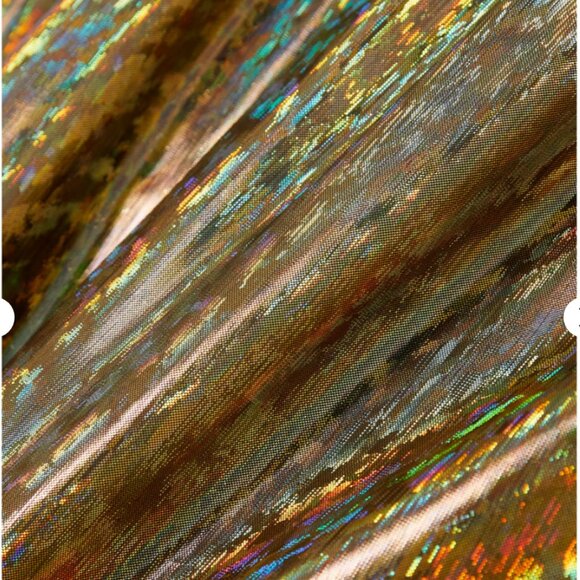 BATSHEVA Prairie ruffled holographic lamé mini dress gold size extra small 0 - Picture 4 of 12